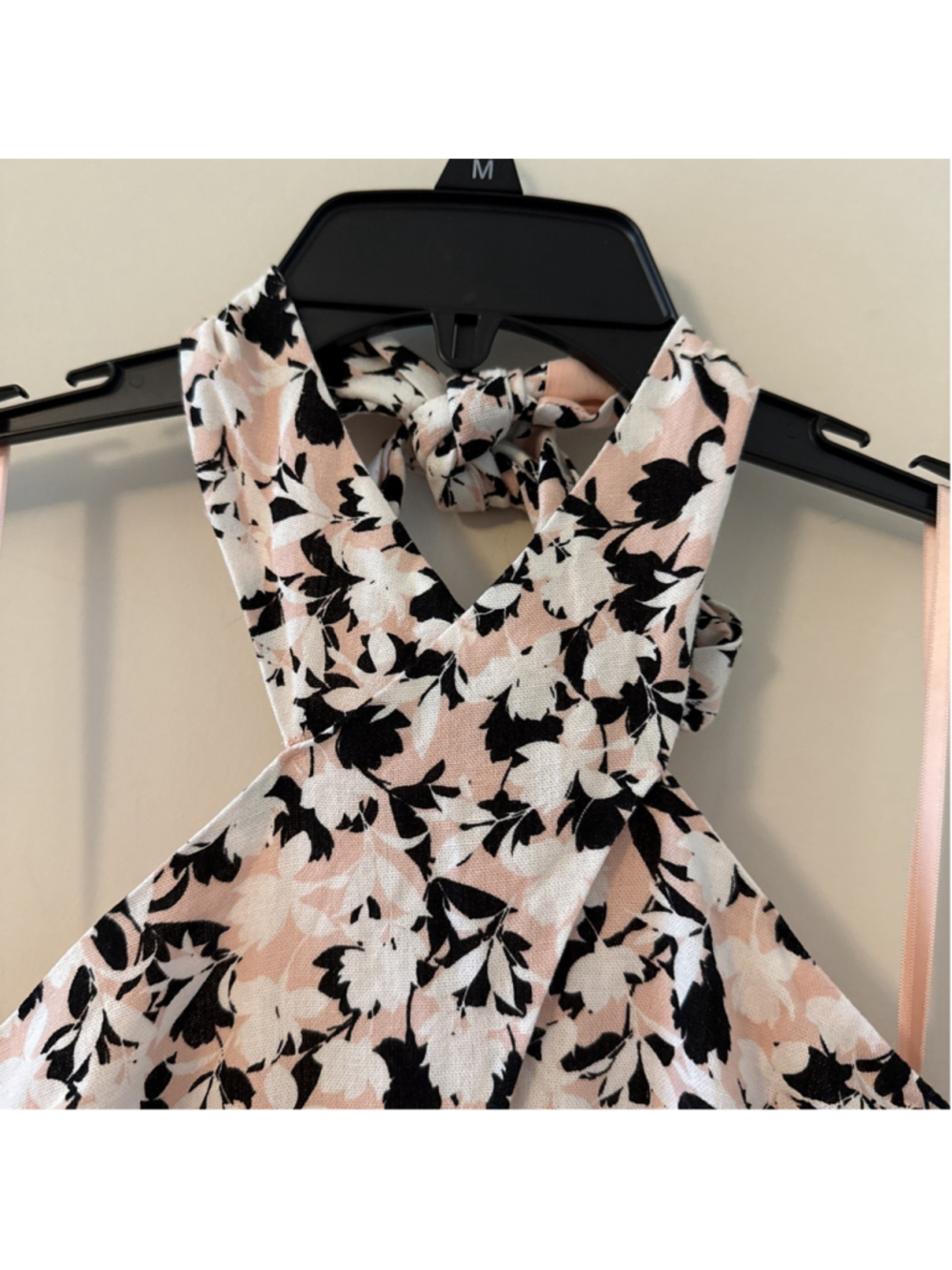 BCBGMaxAzria Women’s Halter Dress Size 14 Floral Lined Knee Length Spring Summer - Picture 2 of 7
